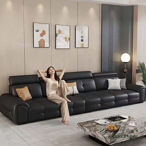 2025新款意式极简沙发客厅钢琴沙发轻奢现代小户型皮艺直排豆腐块