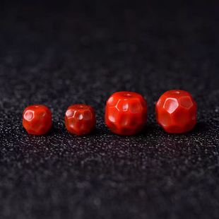 天然南红无相桶珠配饰手串diy手工配件腰珠玛瑙精工雕刻文玩手链