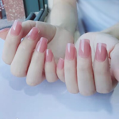 极速False Nails 24Pcs Nail Tips Short Flat Head Simple White