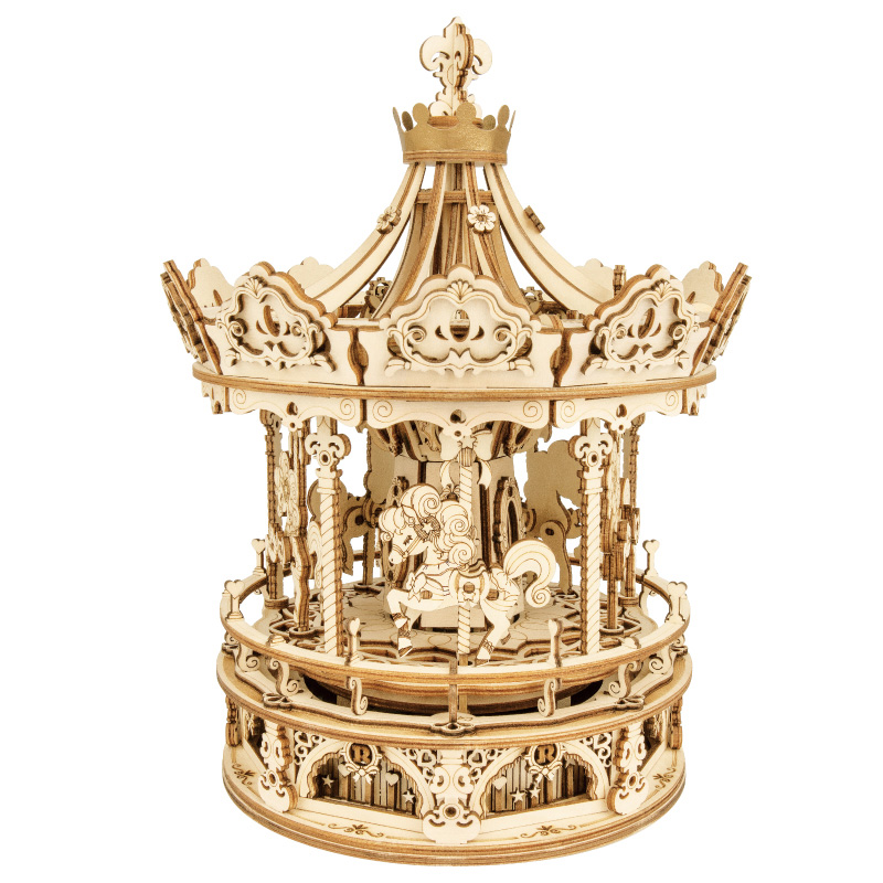 极速Robotime Rokr Music Box Starry Night 3D Wooden Puzzle Ga
