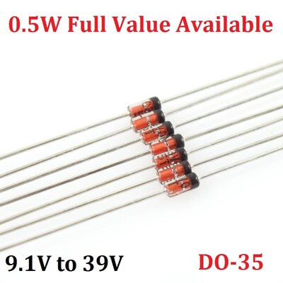 极速100PCS 1/2W Zener diode BZX55C 0.5W  9V1 10V 11V 12V 13V