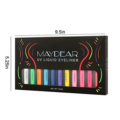 Maydear UV Liquid Eyeliner Set  12 Colors Fluorescence Water