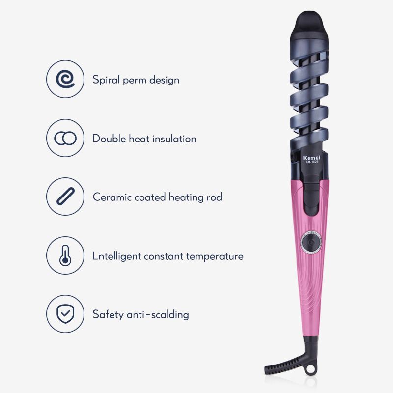 Electric Hair Curler Professional Spiral Curling Iron Wand