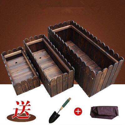 极速防腐木花箱实木花架花坛花槽花池店面花圃摆放工厂门口摆花草