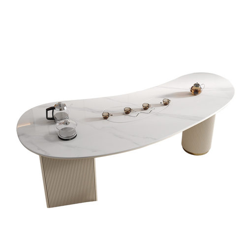 轻奢茶桌小户型烧水壶嵌入式一体茶桌椅阳台茶桌现代简约岩板茶台