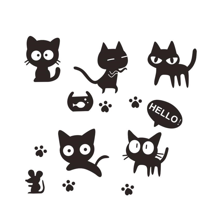 地板砖贴纸遮丑补洞厨房贴画装饰遮丑衣柜门贴纸遮瑕疵卡通小图案