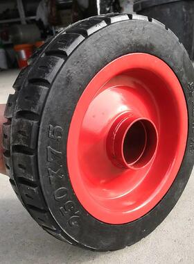 25cm1寸手推实心轮胎0电动三轮280 车25车0x75工程工地手推车前轮