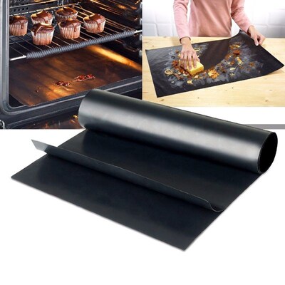 极速33x40cm Reusable Nonstick BBQ Grill Mat 008mm Thick PTFE