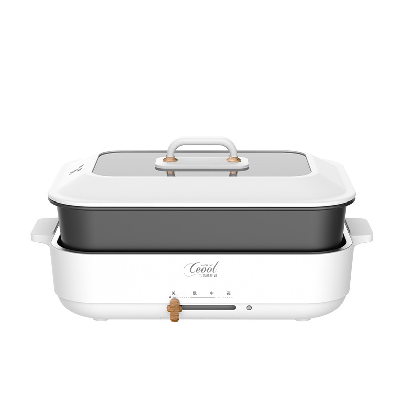 新品新新款料理锅多功能烤肉涮烤一体锅家用电煮锅电X烤炉两件式