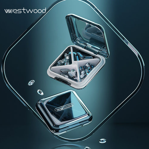 Westwood 药盒分药盒便携药盒迷你药盒7天药品分装盒防潮密封
