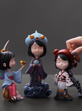 可爱少女心日式女孩摆件创意卧室儿童房橱窗样板桌面房家居装饰品