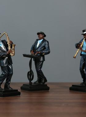 复古简约音乐乐队人物客厅家居装饰品创意电视柜酒柜抽象工艺摆件