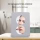 新款 美妆镜子 创意LED镜子翻盖化妆镜充电便携方形带灯发光镜台式