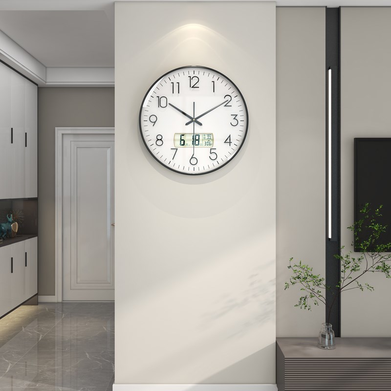 钟表挂钟客厅2023新款家用挂表现代简约餐厅电波钟创意时钟表挂墙