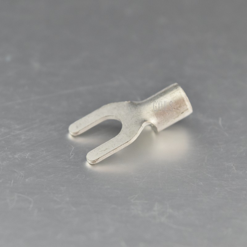 SNB8-6 接线端子 U型端子 叉形裸端头 紫铜焊接端子X 铜鼻子线耳