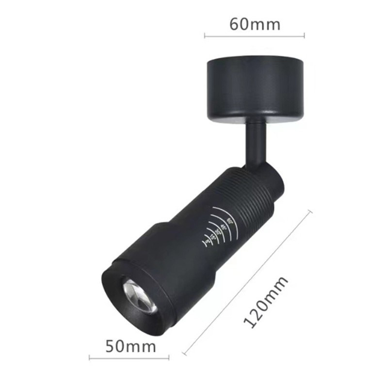 可调光调焦变焦明装轨道射灯小光束角餐饮K酒吧清吧聚光氛围导轨