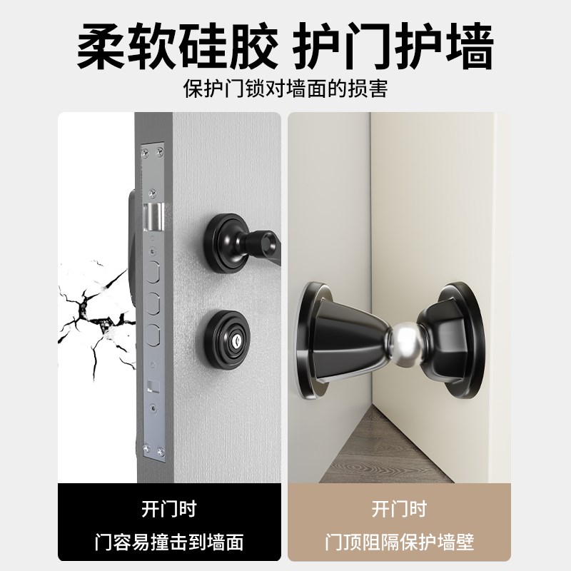门吸免打孔d新款入户门防撞门挡门后固定器卫生间地吸软胶强磁门