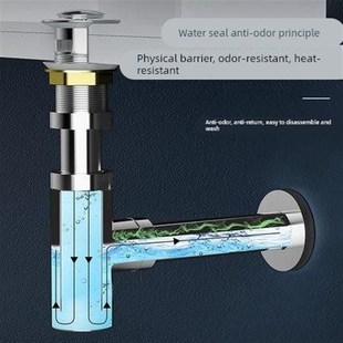 入墙 洗面洗手盆 全铜防臭堵隔气排水管 墙排管套装 洗脸盆下水器