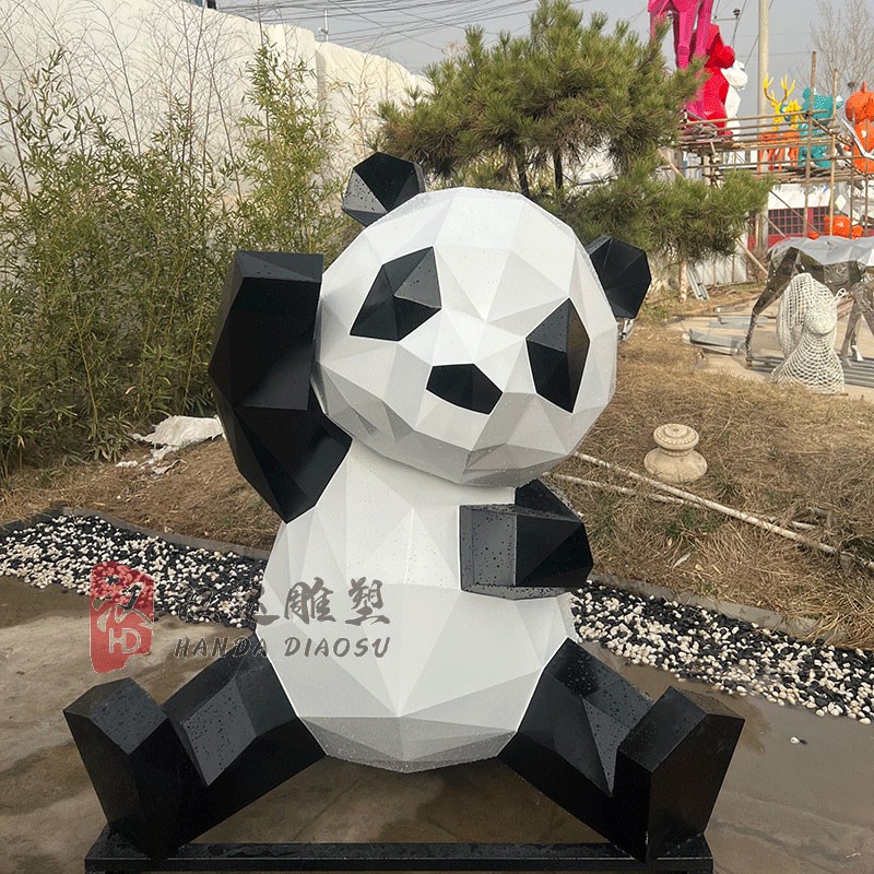 熊猫雕塑玻璃钢卡通n定制店铺IP形象门头装饰商场美陈摆件大型卡