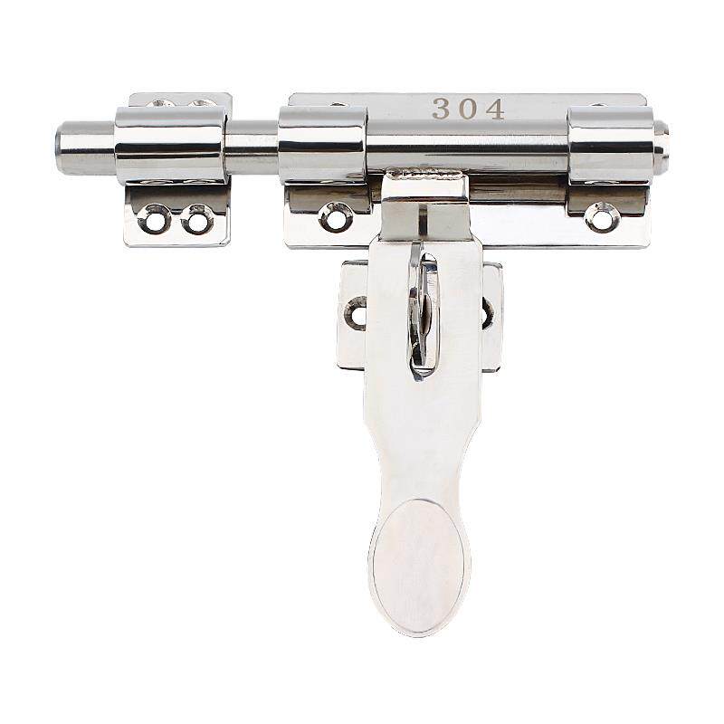 304不锈钢插销防盗门门扣插销加厚仓库门栓明装挂锁锁扣老式门闩