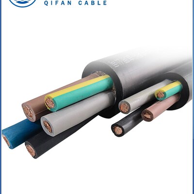 起帆电缆 YZ橡皮胶线黑色拆零2345芯*0.75/1/1.5/2.5/4/6平方铜芯