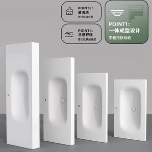 岩板热弯一体洗手盆卫生间浴室柜洗脸盆洗漱台盆单台面双层可定制