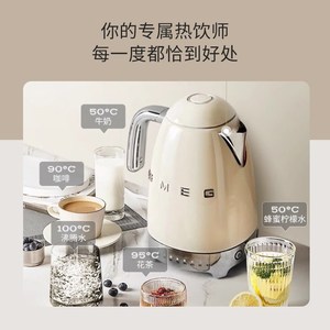 SMEG/斯麦格 KLF04 复古控温电热水壶不锈钢烧水壶保温恒温电水壶