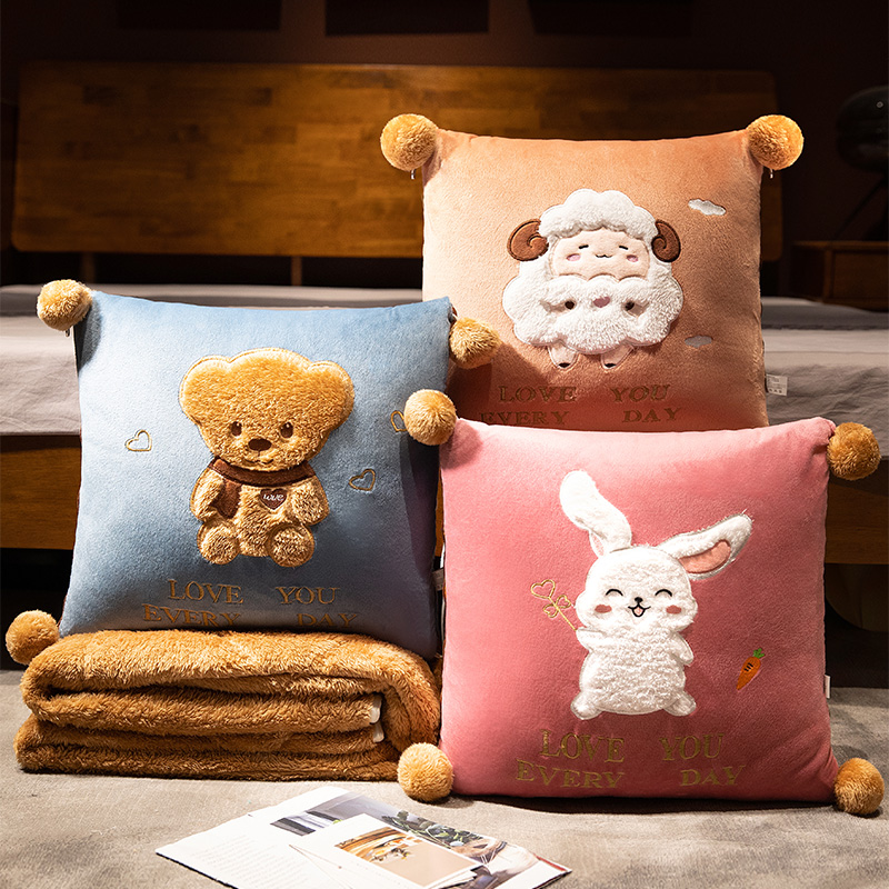 抱枕被子两用加厚办公室午睡枕头毯D子二合一车用靠枕女生睡觉靠