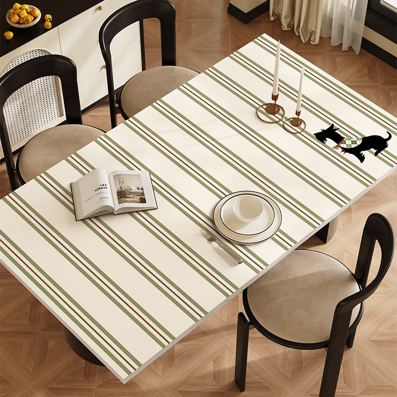 中古风桌布防水防油免洗防烫pvc餐桌垫轻奢高级T感茶几桌面保护垫