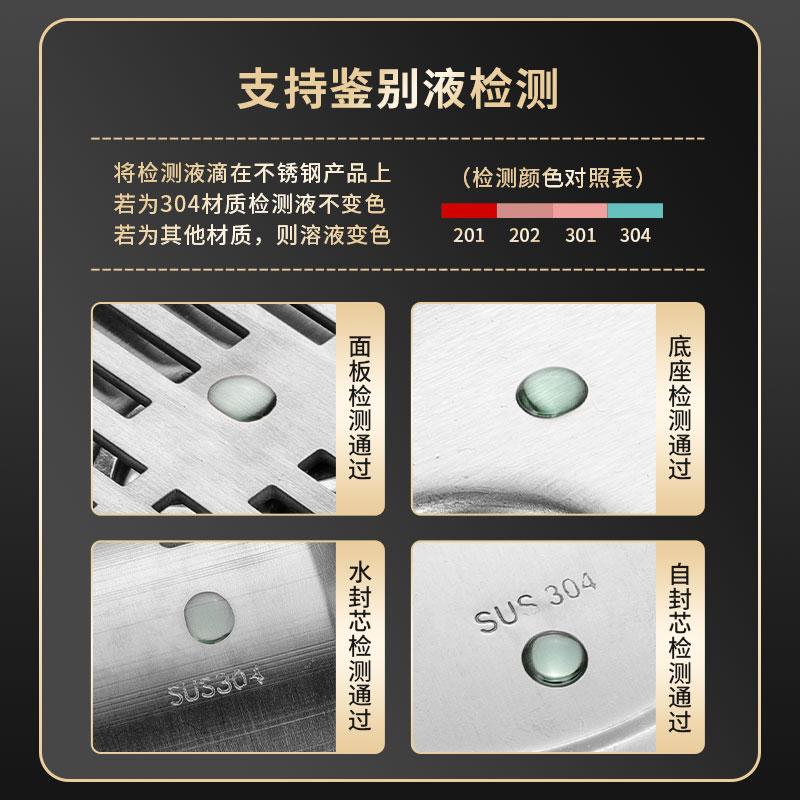 淋浴防臭304不锈钢地漏大排t量25cm室外花园庭院大尺寸50 75 110