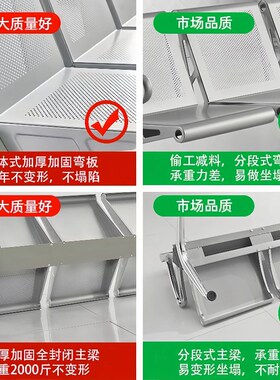 高档三人位连排椅医院PU等候椅加厚加固自结皮机场银行公共休息椅