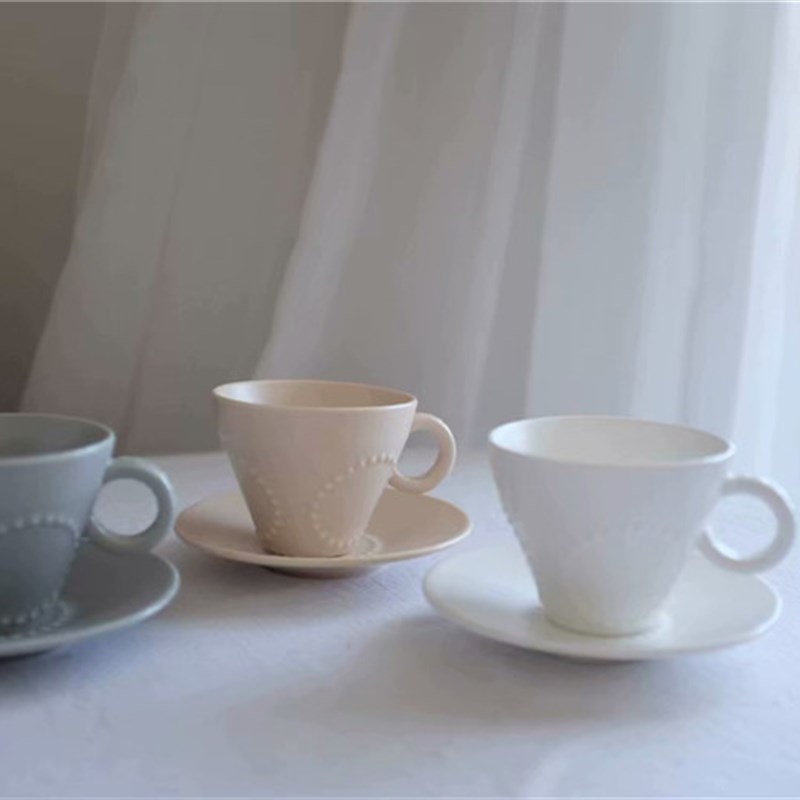 杂置社日式亚光圈圈vINS甜品碟下午茶咖啡杯碟