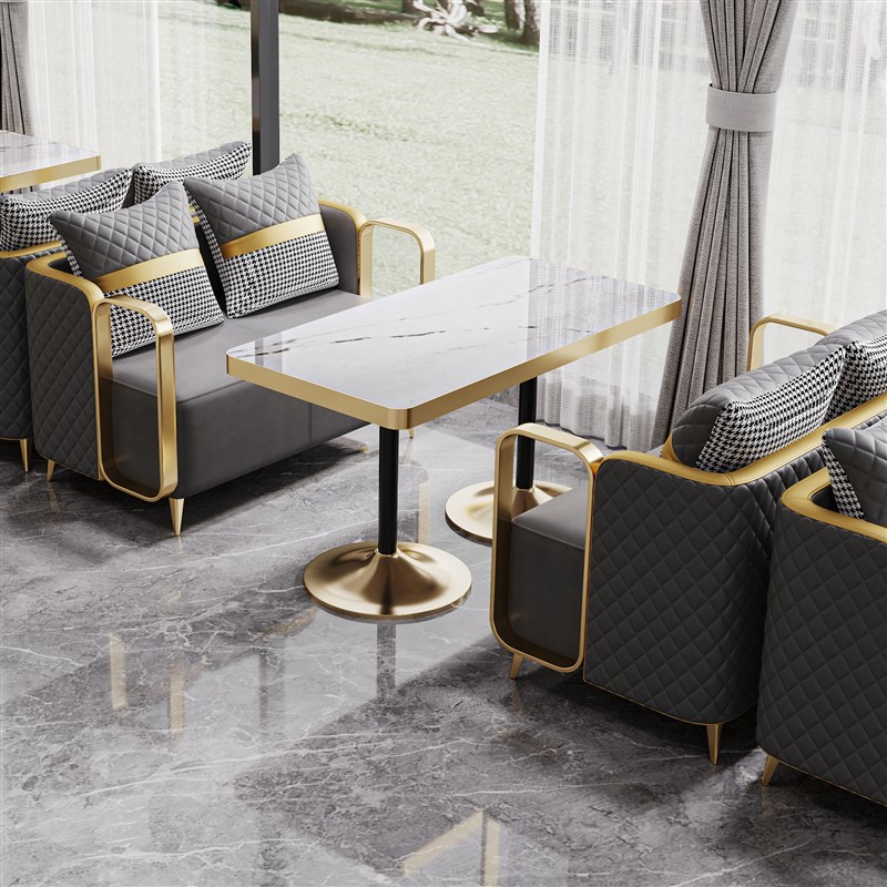 咖啡厅沙发西餐厅清吧酒吧卡座双人轻奢休闲接P待洽谈商用桌椅组