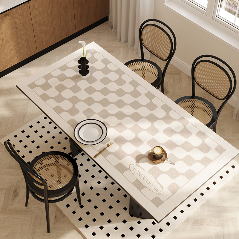 餐桌垫PVC家用耐脏防滑垫防水防D油免洗可擦茶几书桌防烫隔热桌布