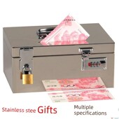 2025新型储钱罐不锈钢储钱罐储钱罐大容量家用储物箱 带锁密码 箱