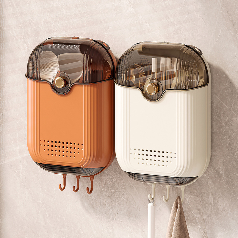 筷子收纳盒新款厨房台面收纳勺子餐具免打孔壁挂式沥水防尘置物架