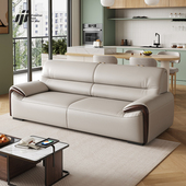 乌金木沙发真皮沙发客厅现代简约小户型直排轻奢家用头层牛皮沙发