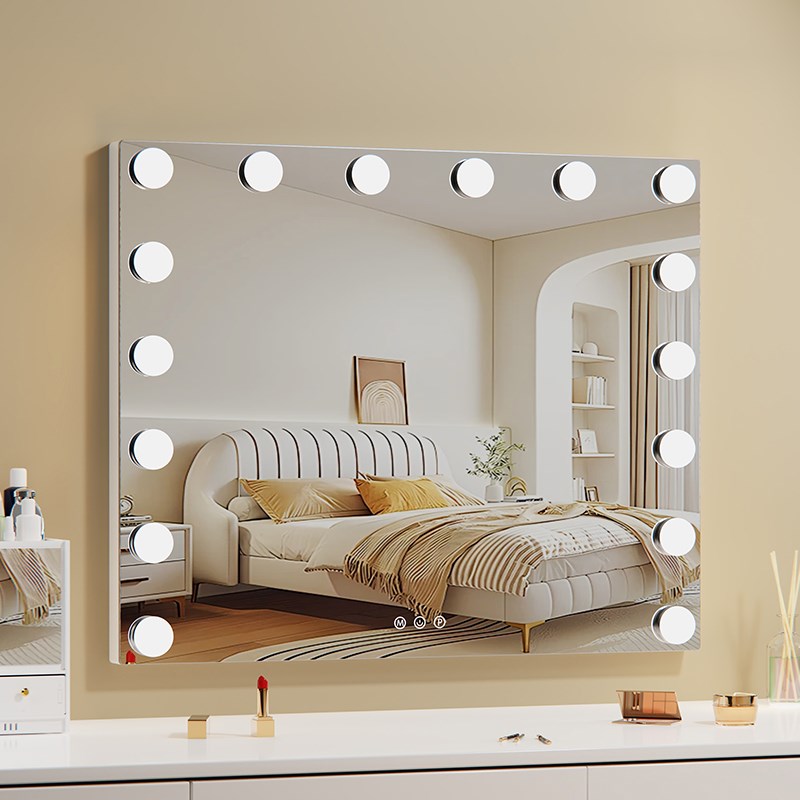 智能桌面bled化妆镜带补光灯美容院宿舍家专用梳妆台式美妆大镜子