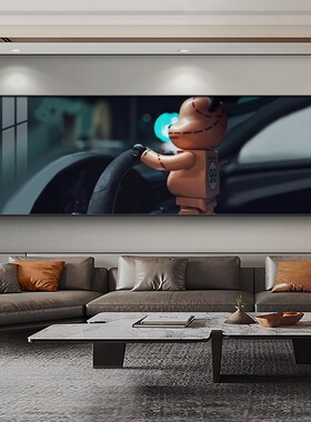 潮流暴力熊客厅装饰画kaws高级感晶瓷画儿童卧室床头挂画电竞墙画