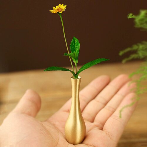杨柳枝净瓶玉净瓶柳枝配件花瓶合金观世音菩萨用品茶道花插小摆件