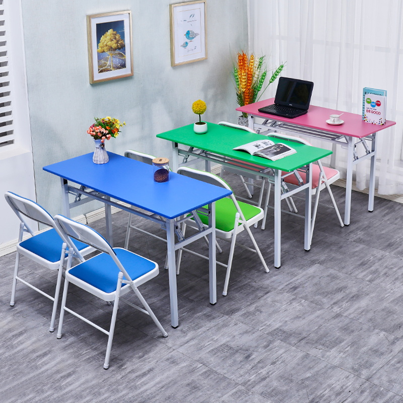 家用圆角折叠桌办公桌长条桌会议桌培训桌简易课桌电脑桌学习桌