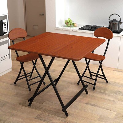 实木四方桌子摺叠方圆两用餐桌家用小户型可伸缩4人正方形变圆桌