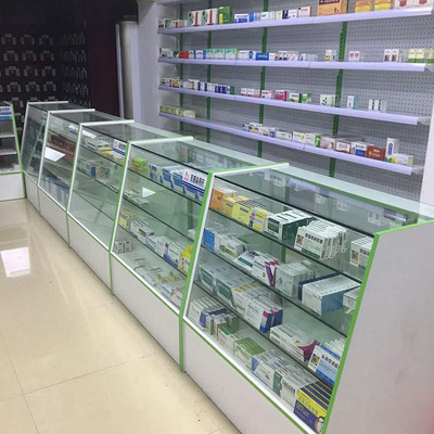 西药宝龙柜玻璃柜台母婴店便利店展示架定制医院超市货架药店货架