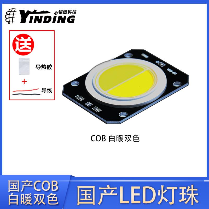 COB白暖双色光源板头灯商业照明 大功率LED射灯筒灯灯珠 贴片200W