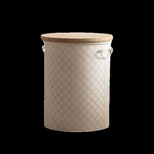 覆古法式做旧铁艺收纳边几小户型客厅沙J发储物角几奶油风桶凳摆