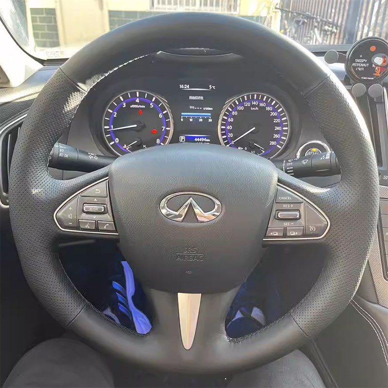15-16款英菲尼迪Qo50L方向盘套真皮英菲尼迪QX50专用把套手缝全包