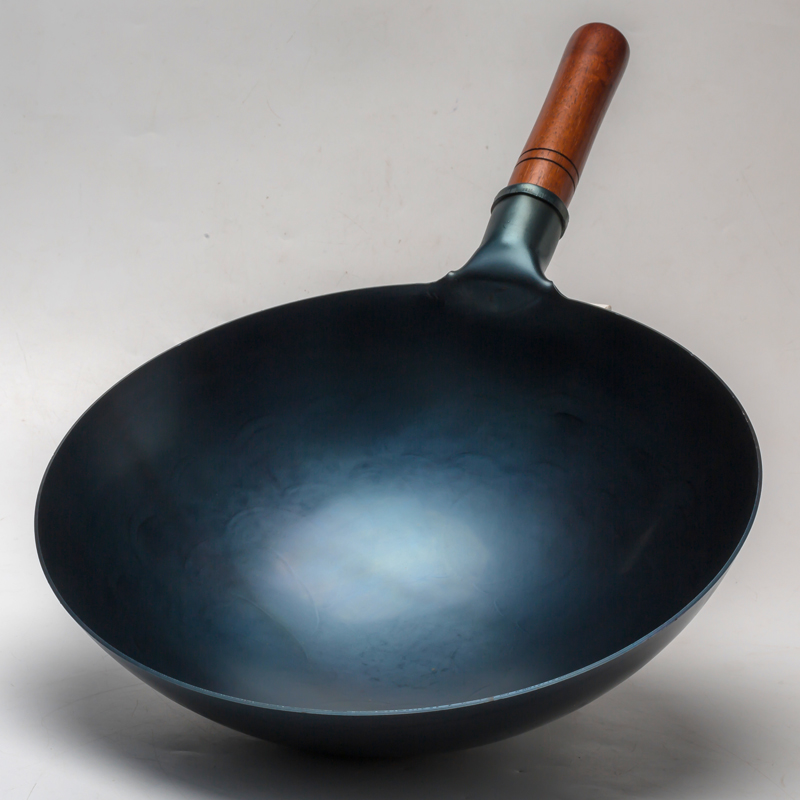 网红同款章丘铁锅手工锻打家用商用燃气灶用炒菜锅U圆底炒锅不粘