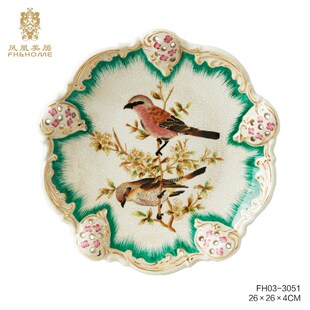 凤凰美居欧式装饰盘工艺品挂件高档奢华别墅餐厅家具创意挂盘壁饰