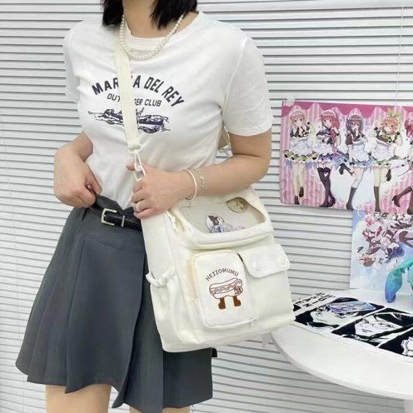 日系痛包休闲百搭单肩包高中学生上课补习手提袋大容量斜挎包包女