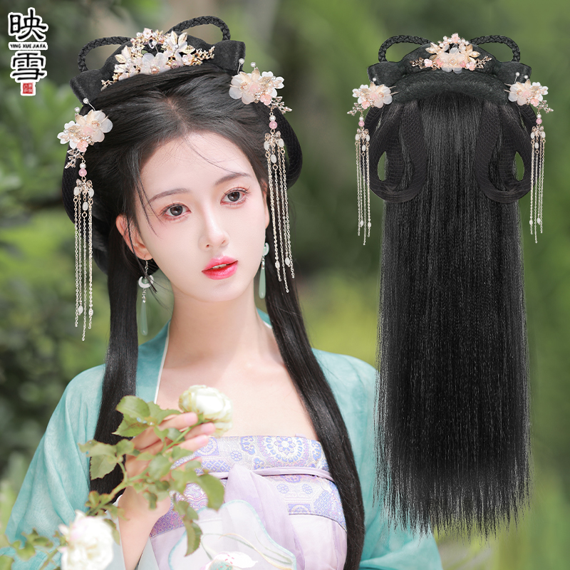 新品古装汉服假发包一体式懒人发箍全套发饰古风日常盘发造型软发